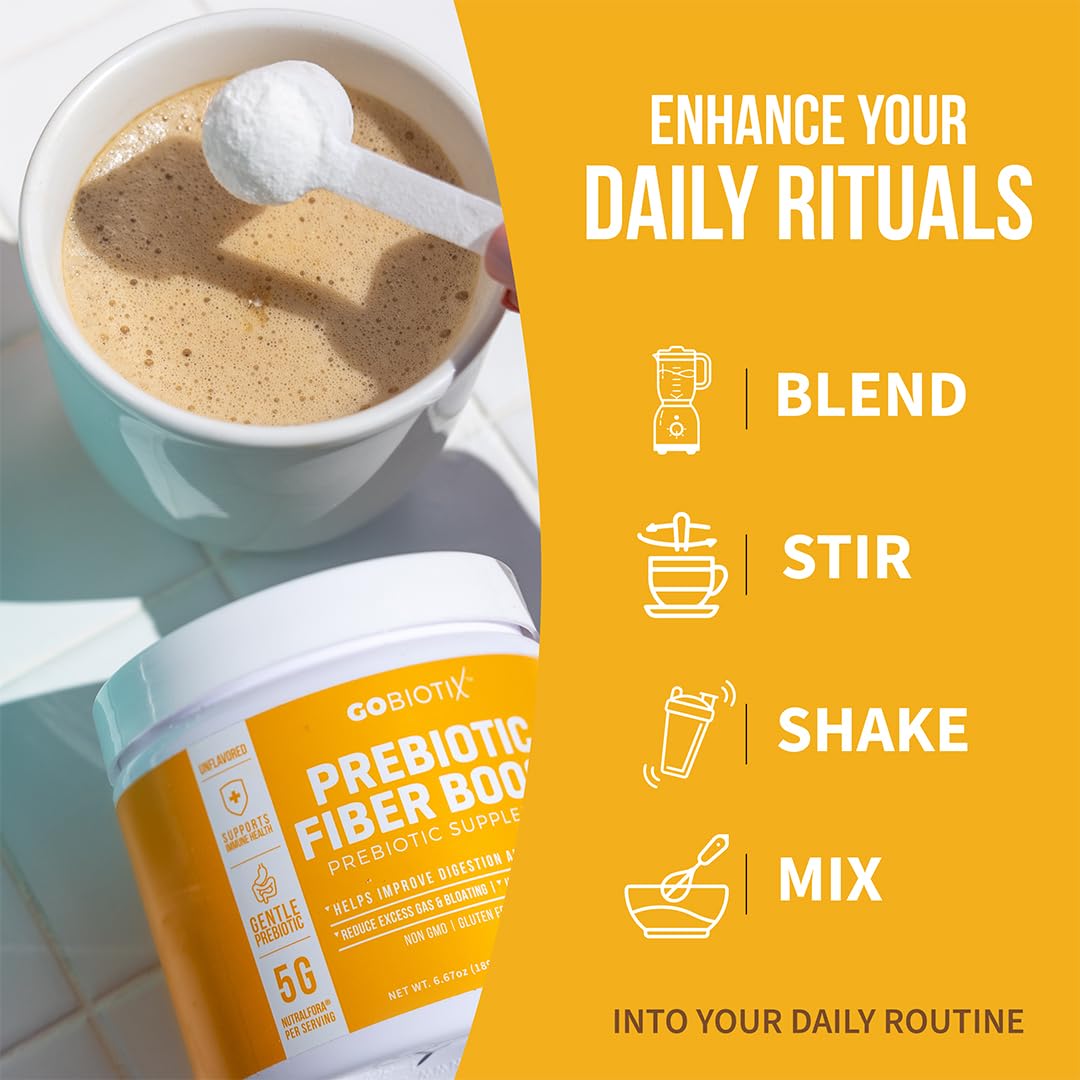 GOBIOTIX Fiber Supplement - Prebiotic Soluble Fiber Powder, Supports Gut Health and Digestive Regularity - Gummies Alternative - Gluten & Sugar Free, Keto, Vegan - 1 Scoop Daily, 35 Servings (1 Pack)