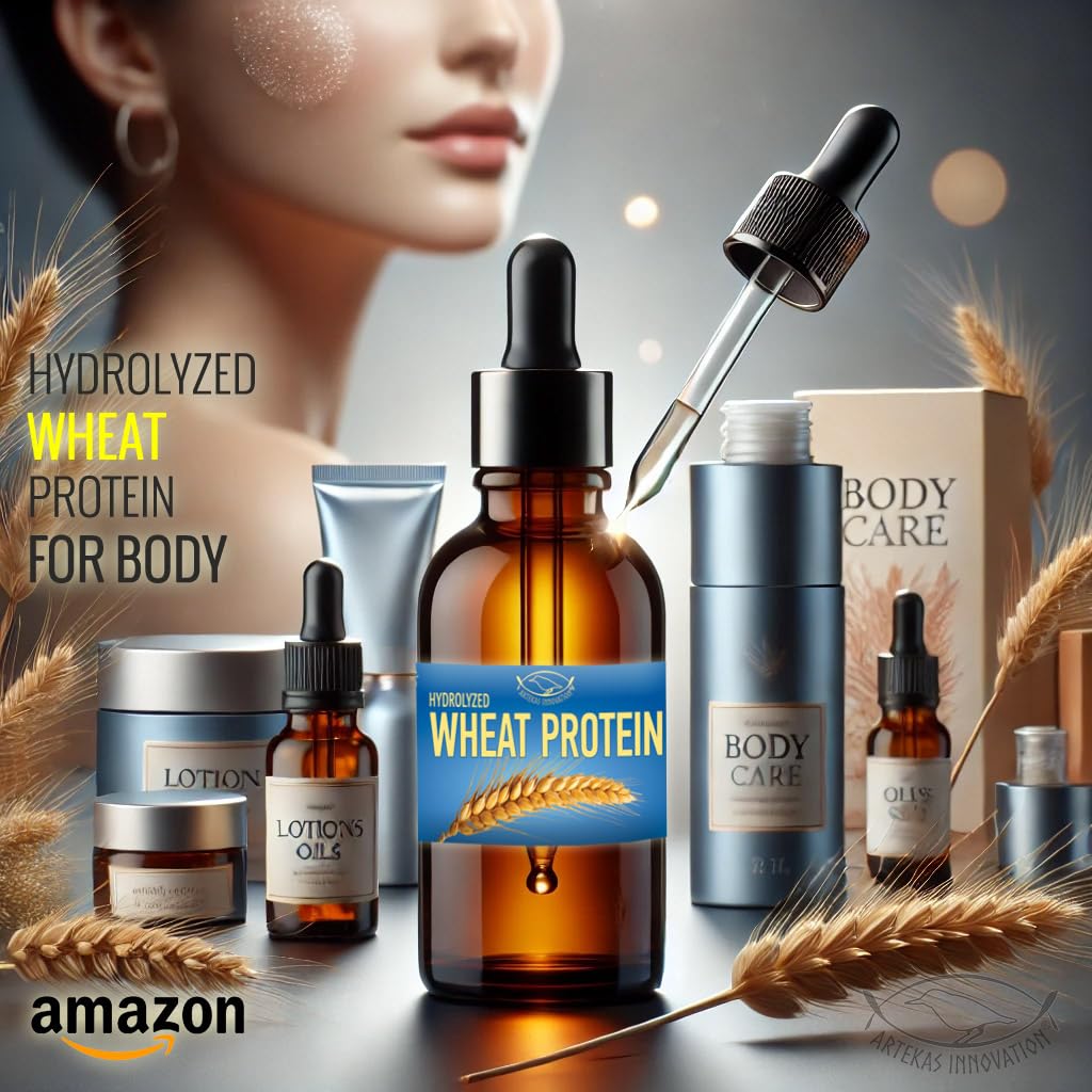 Artekas Innovation - HYDROLYZED WHEAT PROTEIN - Liquid - for Homemade Hair, Skin, Body Wash, Shampoos, Conditioners - 1.76 Oz