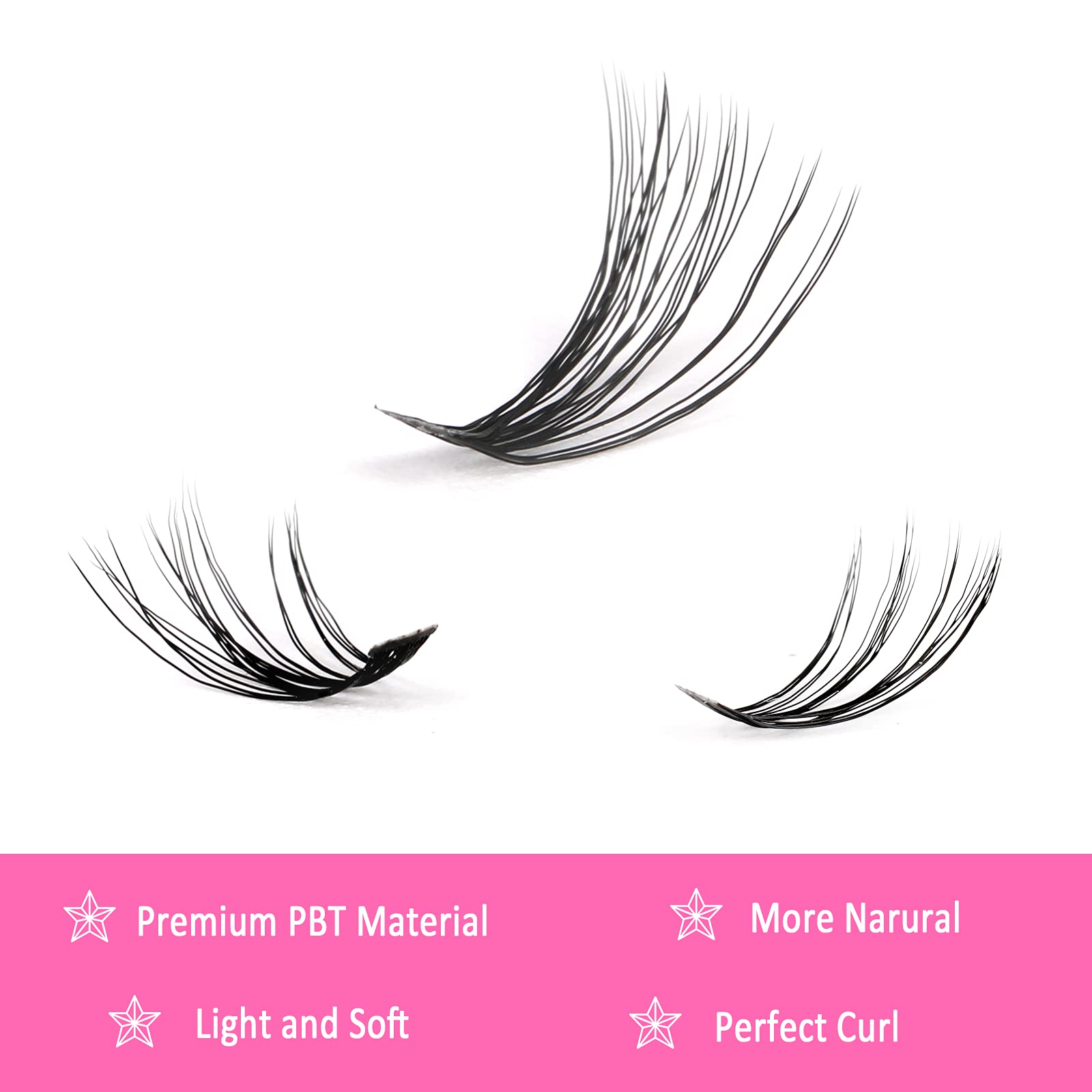 Fenshine Cluster Lashes Individual Lashes Wide Stem 0.07D 10D/20D Curl Mix 9-14mm Length DIY Eyelash Extension Individual Soft False Lashes for Personal Use at Home