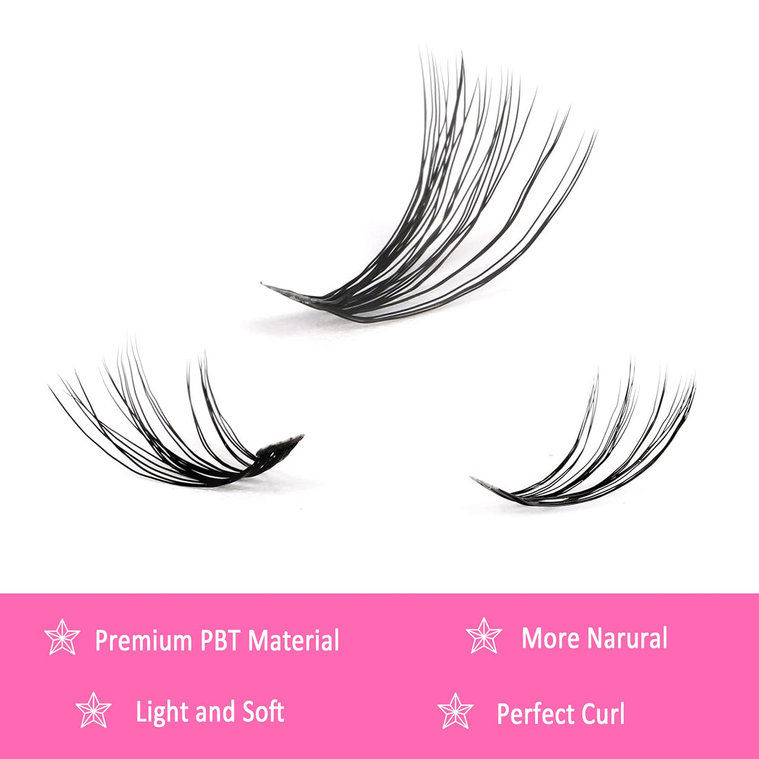 Fenshine Cluster Lashes Individual Lashes Wide Stem 0.07D 10D/20D Curl Mix 9-14mm Length DIY Eyelash Extension Individual Soft False Lashes for Personal Use at Home