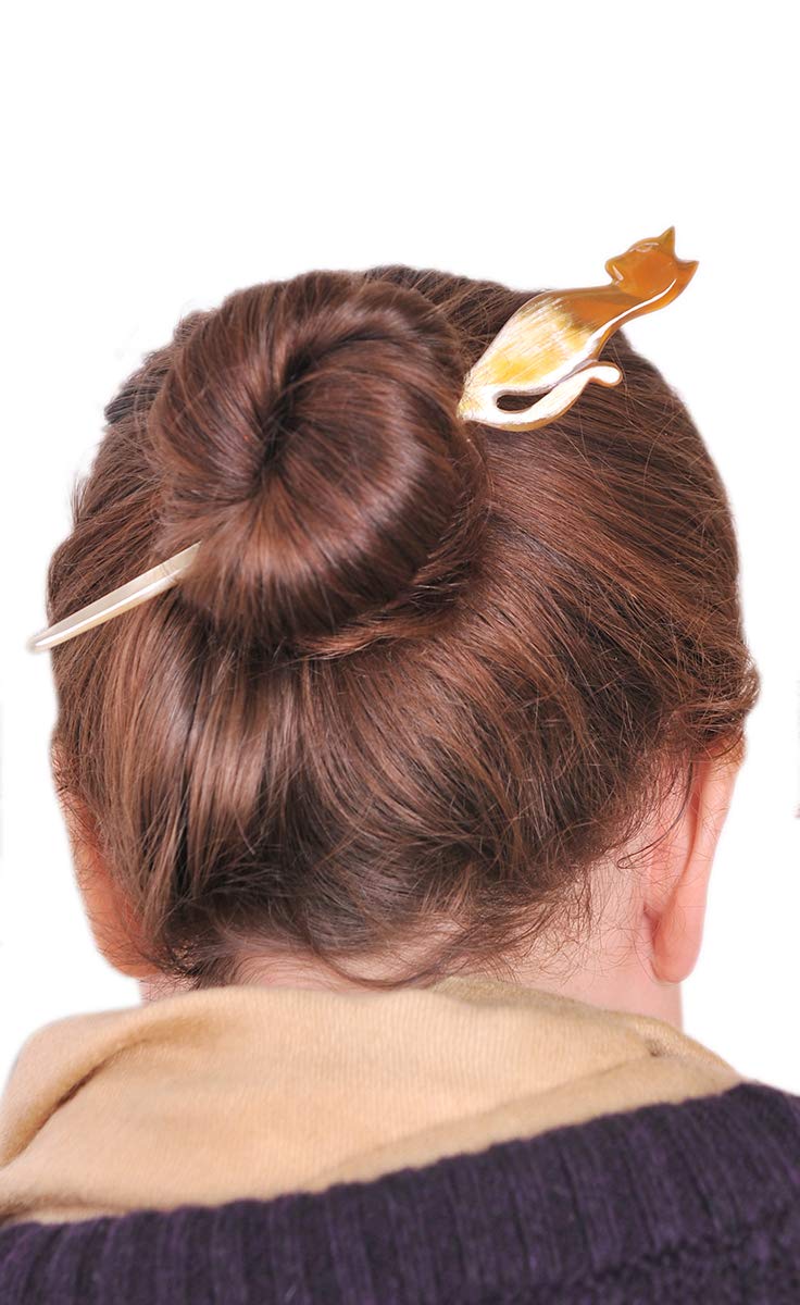 Marycrafts Translucent Cat Hair Stick, Hairstick, Hair Pin, Hairpin, Hair Accessory, Hair Toy Handmade 7.2