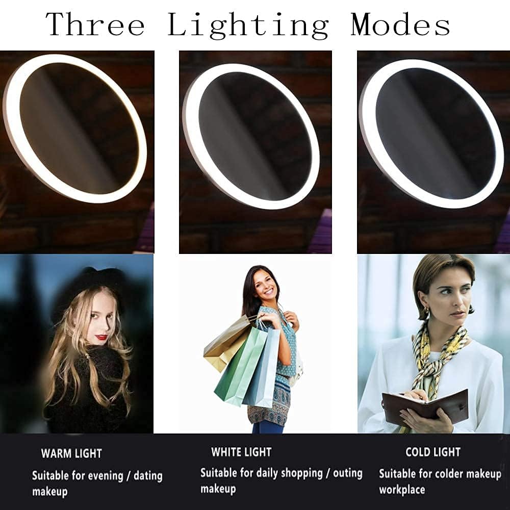 Cavoli Wall Mounted Makeup Mirror with LED Lighted 10x Magnification, 13 Extension Arm Magnifying Vanity Mirror,Brush Nickel Finish