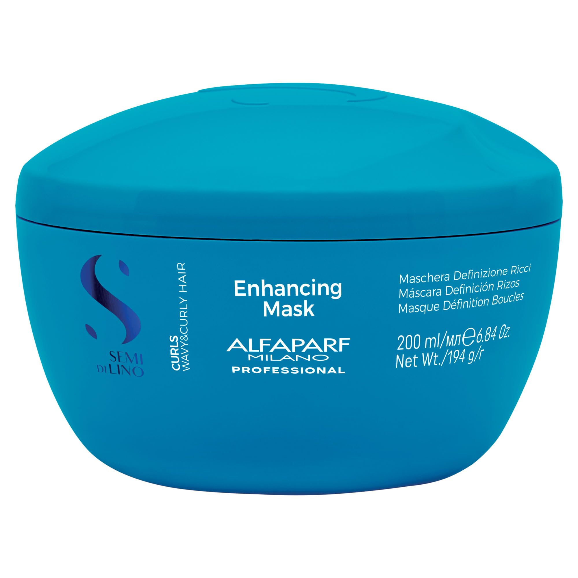 ALFAPARF MILANO Curls Enhancing Mask For Wavy And Curly Hair - Hydrates And Nourishes - Reduces Frizz - Protects Against Humidity - Vegan-Friendly Formula Semi Di Lino-200Ml - Floral, Millilitre