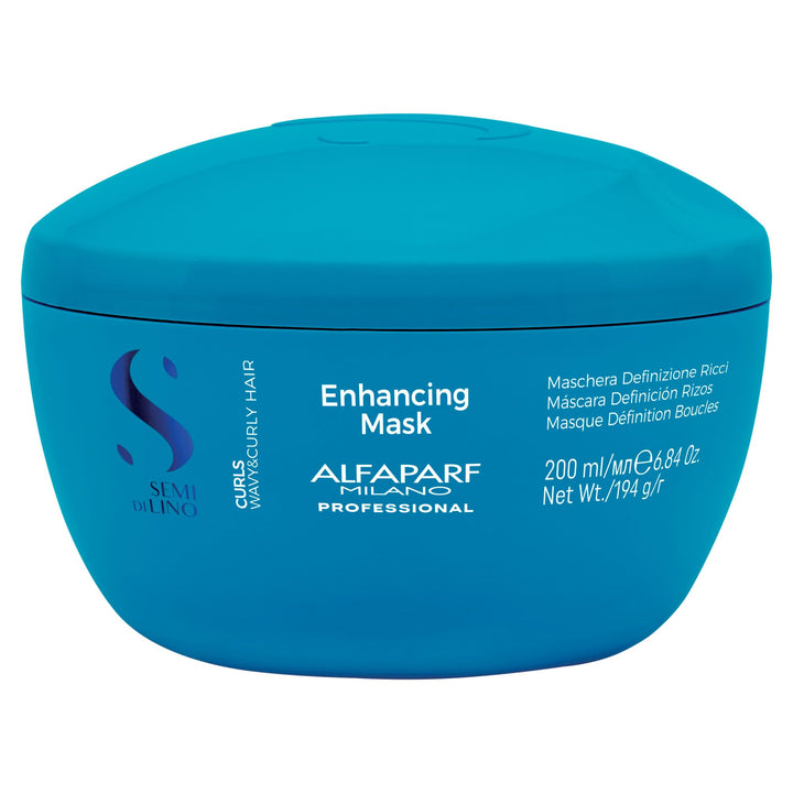 ALFAPARF MILANO Curls Enhancing Mask For Wavy And Curly Hair - Hydrates And Nourishes - Reduces Frizz - Protects Against Humidity - Vegan-Friendly Formula Semi Di Lino-200Ml - Floral, Millilitre