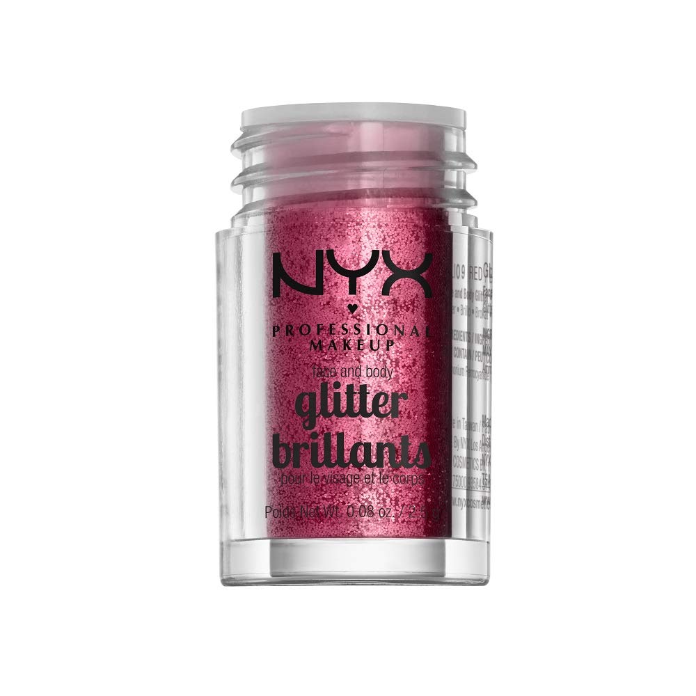 NYX PROFESSIONAL MAKEUP Face & Body Glitter, Red