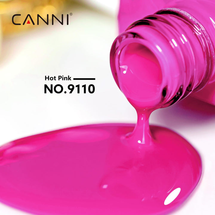 CANNI Hot Pink Gel Nail Polish, 1Pcs Neon Pink Gel Polish Pastel Bright Pink Purple Color High Gloss Soak Off U V Nail French Nail Manicure Salon DIY