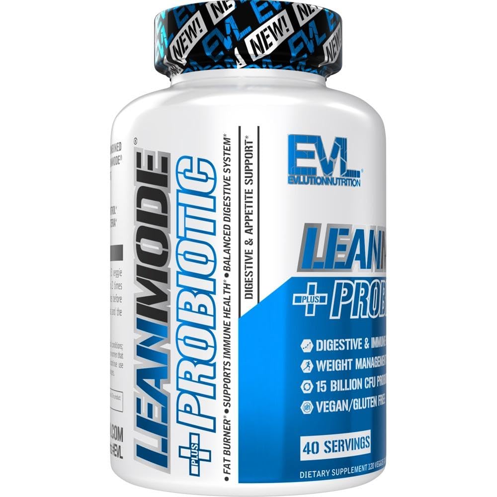 Evlution Nutrition Leanmode + Probiotic, Advanced Probiotic Capsule Supplement, 15 Billion CFUs per Serving, Digestive Support & Gut Health (40 Servings)