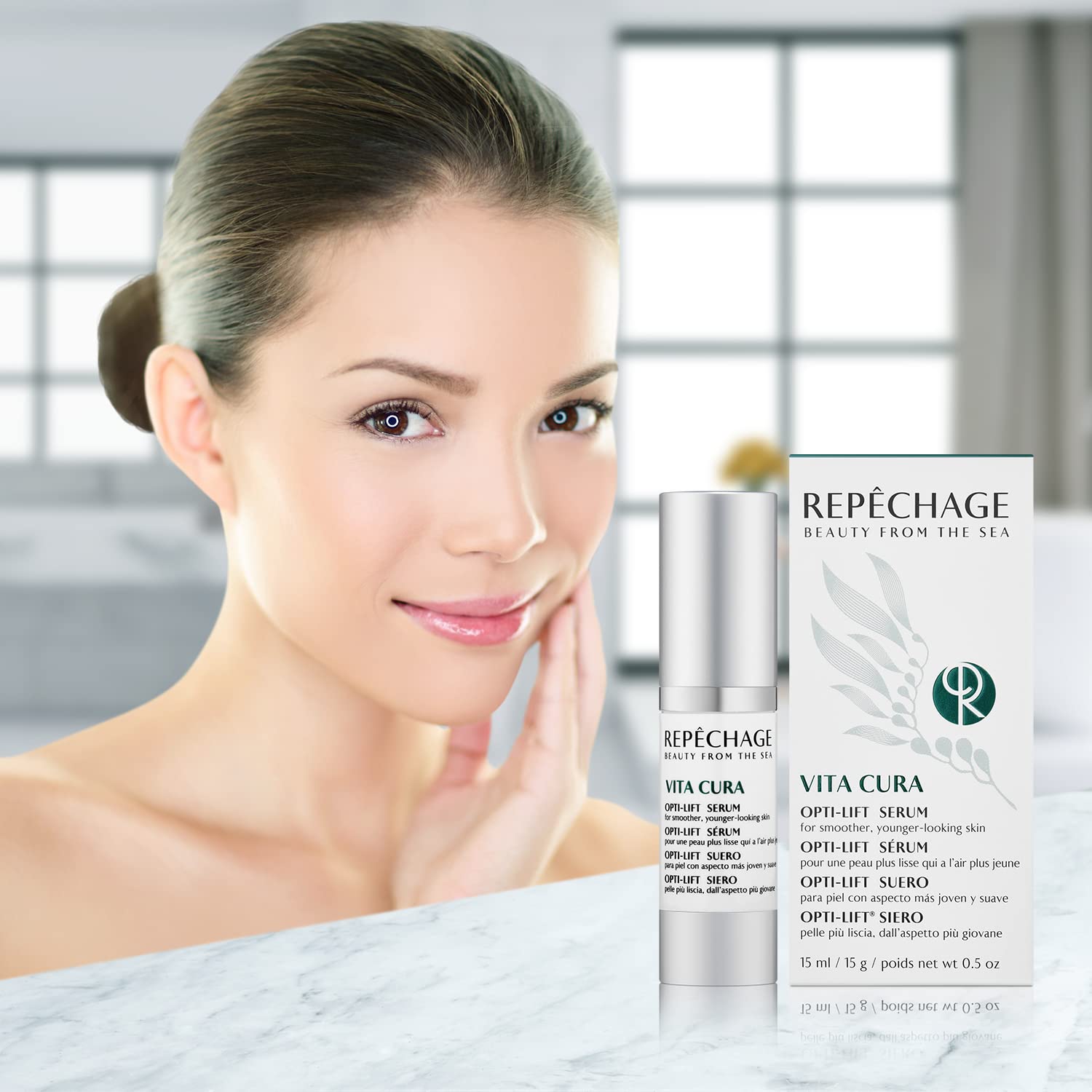 Repechage Eye Opti Serum Use Around the Eye After Cleansing and Toning. Vita Cura Opti-Lift Face Serum for Appearance Signs of Premature Aging. Smoother, Younger Looking Skin Used Day and Night 15ml.