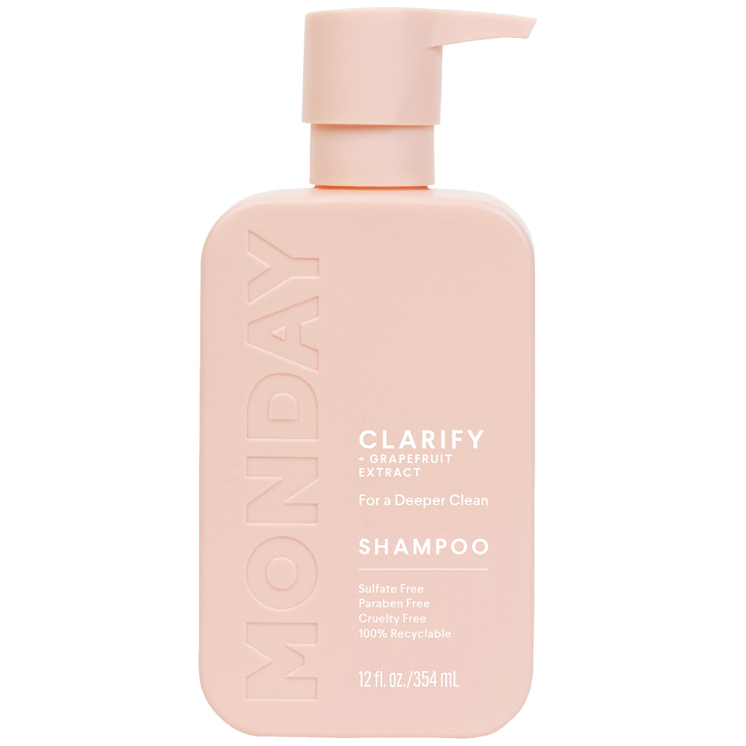 MONDAY HAIRCARE Clarify Shampoo 12oz for Oily Hair, Made with Grapefruit Extract, Coconut Oil and Vitamin E (354ml)