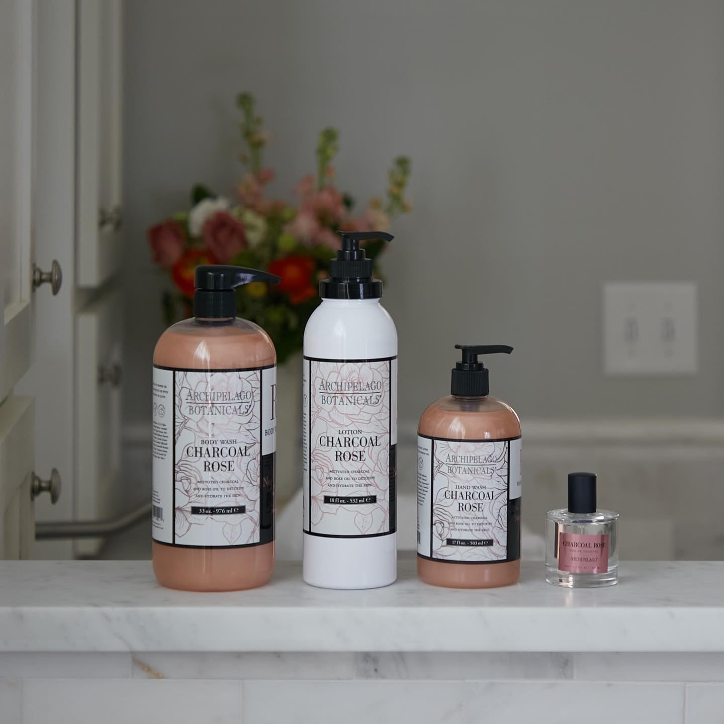 Archipelago Botanicals Charcoal Rose Body Wash, 33 Fl Oz