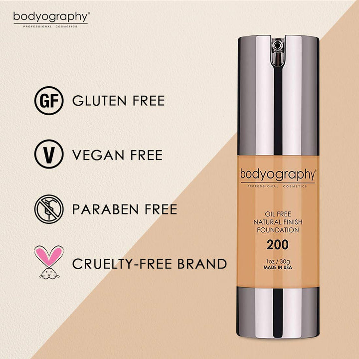 Bodyography Natural Finish Foundation No.200, 1.0 Ounce