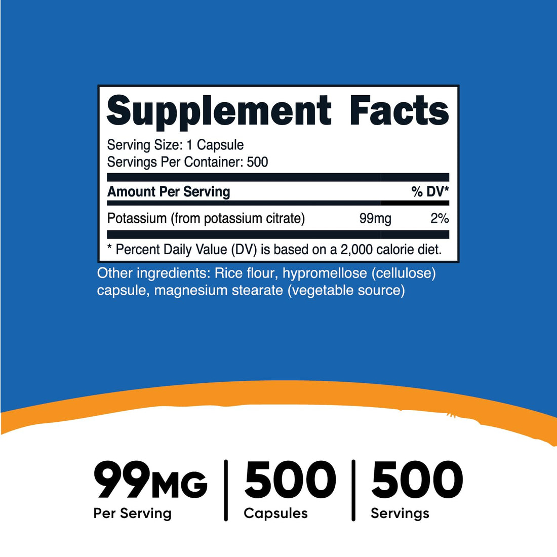 Nutricost Potassium Citrate 99mg, 500 Capsules