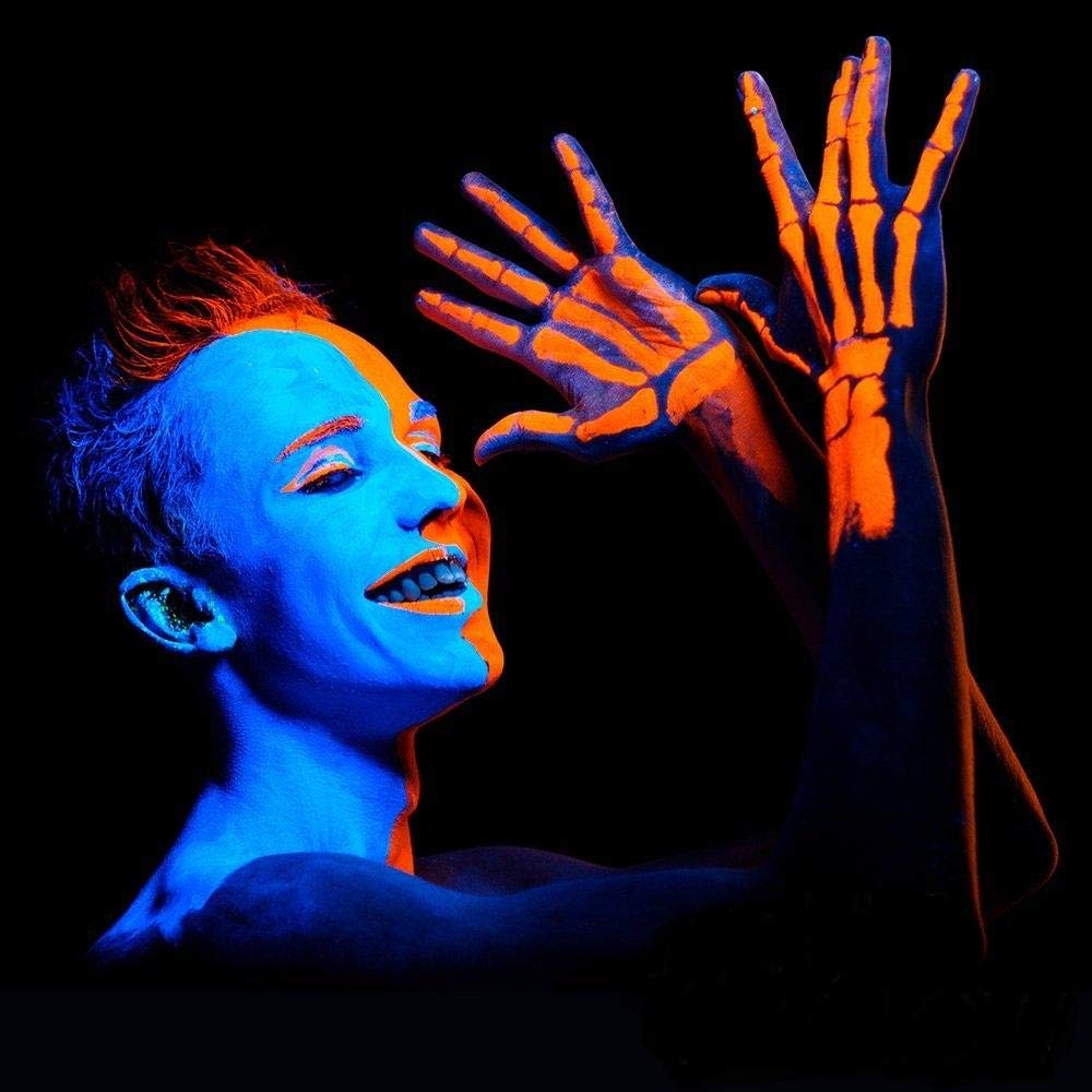 UV Glow Neon Face and Body Paint 10ml - Set of 6 Tubes - Fluorescent