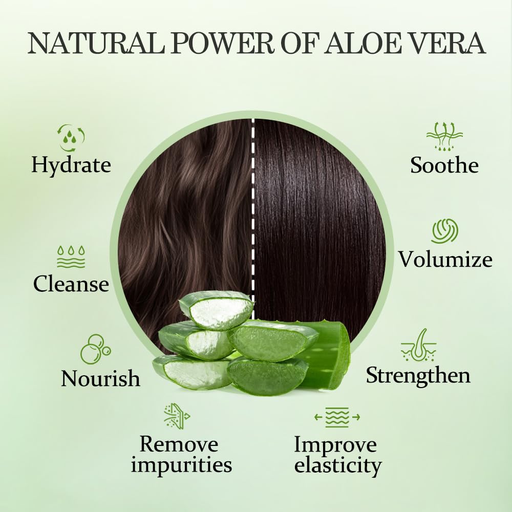 Aloderma Aloe Nourishing Shampoo Featuring Fresh, Organic Aloe Vera for Dry and Damaged Hair - Gently Cleanses and Moisturizes Dehydrated Hair for Soft, Healthy Hair - Alcohol, Paraben-Free - 16oz