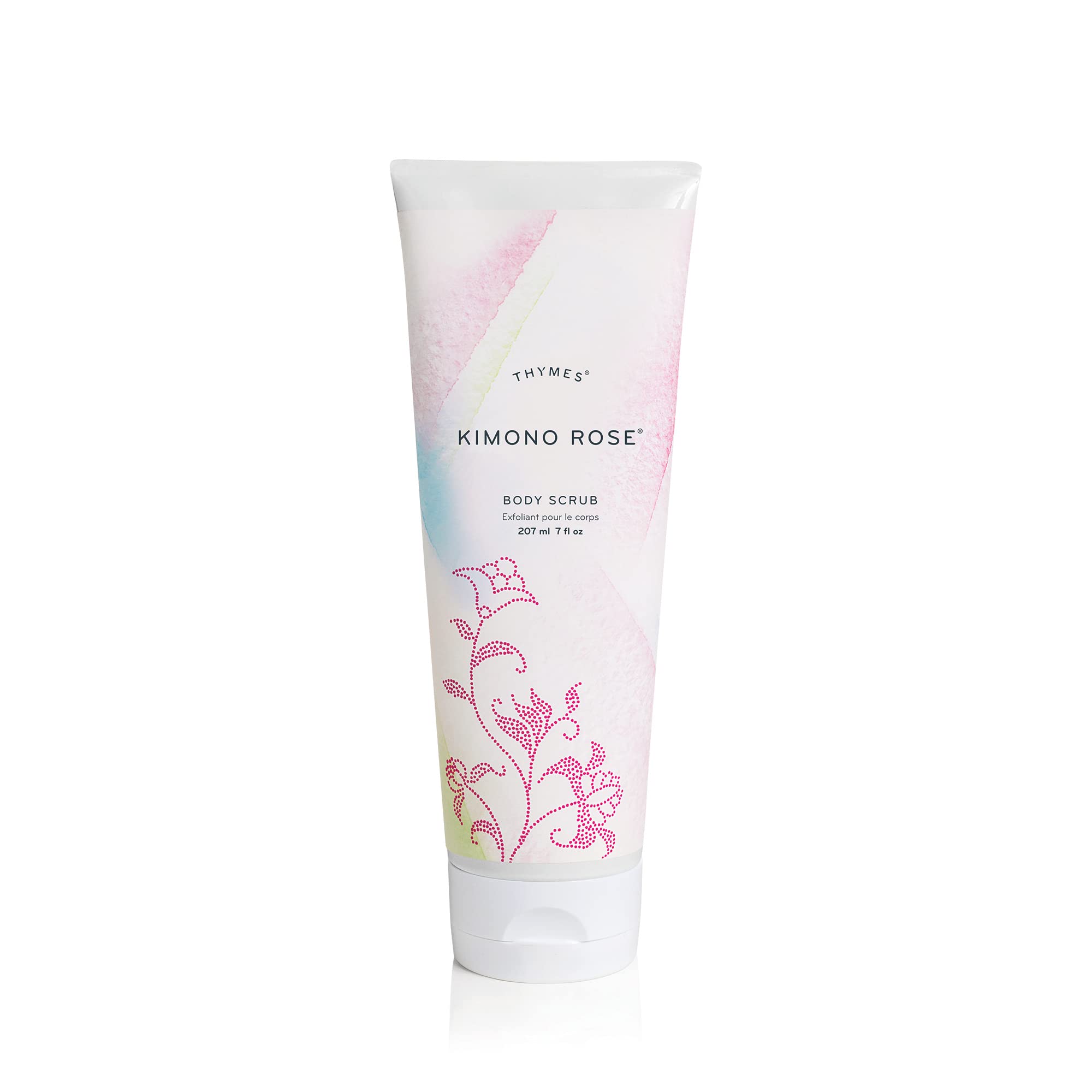 Thymes Kimono Rose Body Scrub - Body Exfoliator for Skin Care Routine - Moisturizing and Exfoliating Body Scrub, Face Scrub, Foot Scrub, or Hand Scrub (7 Fl Oz)