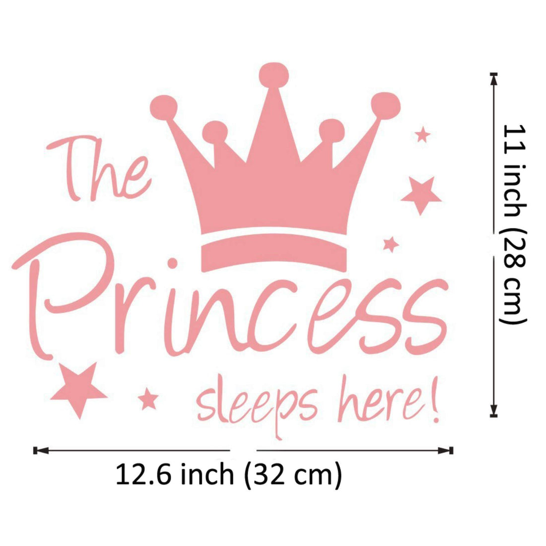 Maydahui 2 PCS Wall Sticker The Prince/Princess Sleep Here 12.6 Inch Little Crown Star Art Quotes Wall Decal Decor for Living Room Bedroom