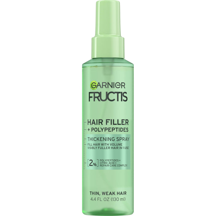 Garnier Fructis Hair Filler Fullness Repair Thickening Spray, Volumizing Spray with Polypeptides and Hair Repair Complex for Thin, Weak Split Ends, 4.4 Fl Oz