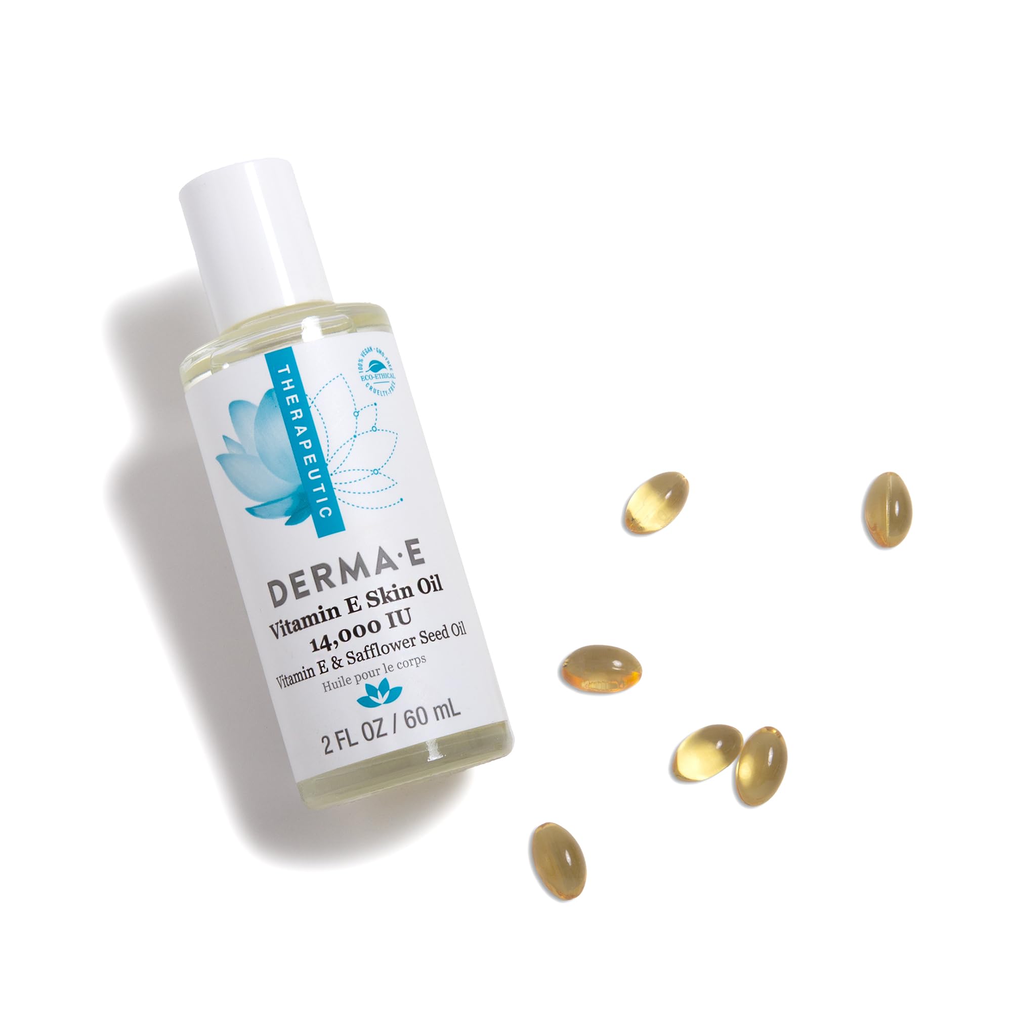 Derma E Vitamin E Skin Oil - 14,000 IU Face Oil with Safflower Oil – Hypoallergenic, Fragrance Free Facial Skin Care - Nourishes and Conditions, 2 fl oz