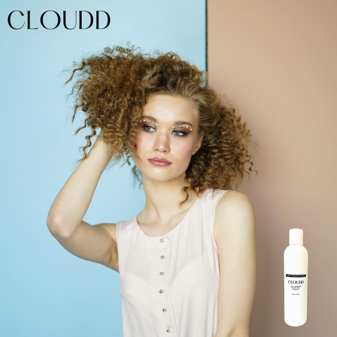 CLOUDD Fragrance-Free Curl Nourishing Healthy Hair Shampoo, 100% Fragrance-Free and Essential Oil-Free, Unscented