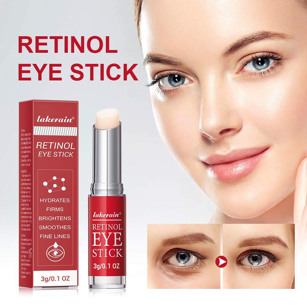 Retinol Eye Stick, Retinol Eye Cream With Collagen,Hyaluronic Acid For Dark Circle, Wrinkles, Under Eye Cream Anti Aging, Retinol Eye Balm Reduces Puffiness Fine Lines, Visible Results in 3-4 Weeks
