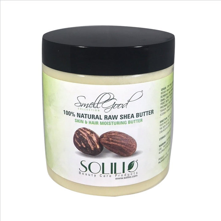 SmellGood - Pure Unrefined Shea Butter, totally natural and organic, ivory color, packed in 8OZ Jar, 1 Unit