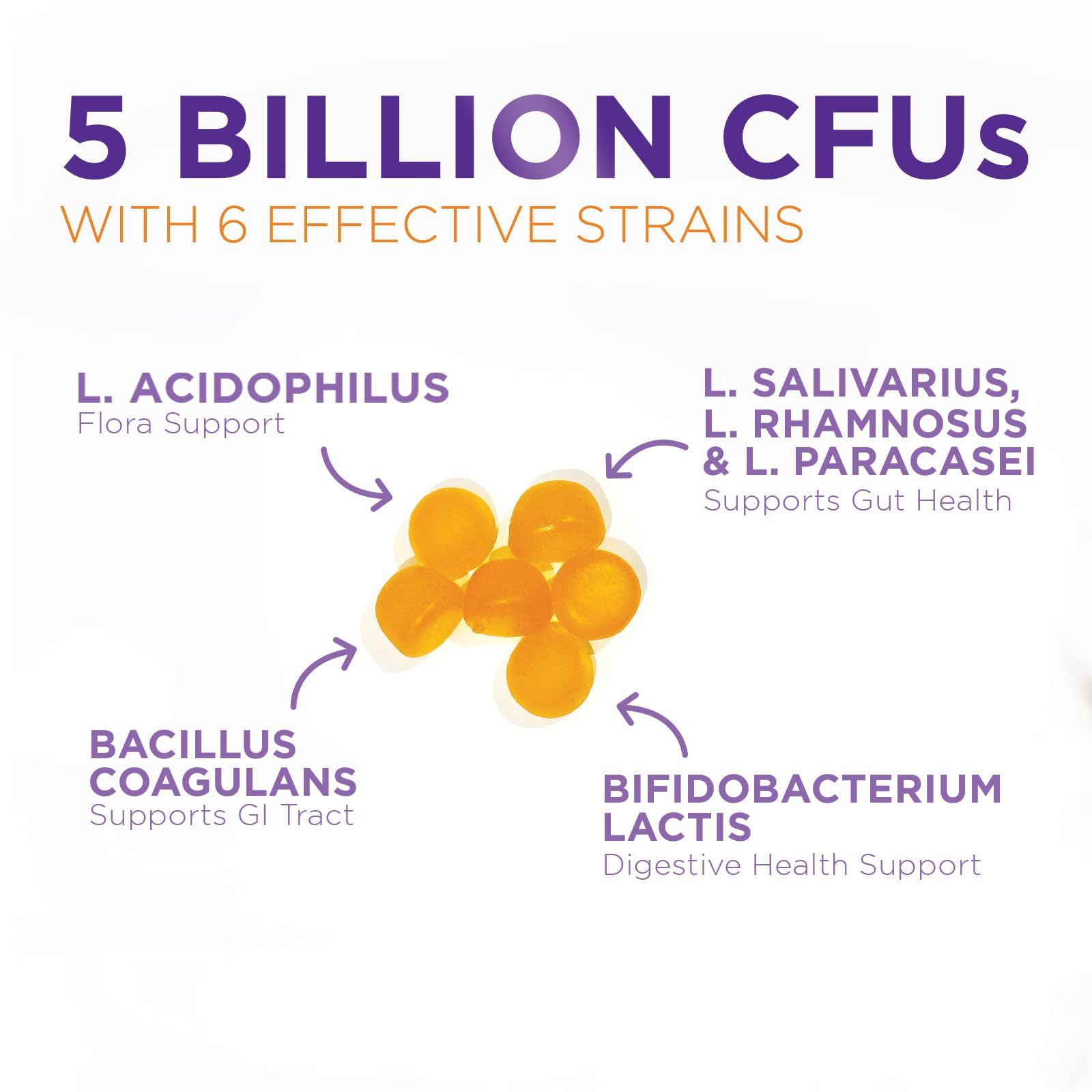 Probiotic Gummies for Digestive Health - Daily Probiotics for Women & Men Gummy, 5 Billion CFU Probiotics Supplement, Probiotic Strains Supports Immune, Vaginal, & Gut Health, Non-GMO - 60 Gummies