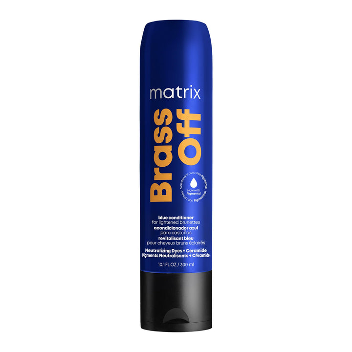 MATRIX Brass Off Blue Conditioner | Removes Brassy Orange Undertones | Color Depositing & Toning | Pigmented Conditioner For Lightened Brunettes | For Color Treated Hair | Salon Conditioner | Vegan
