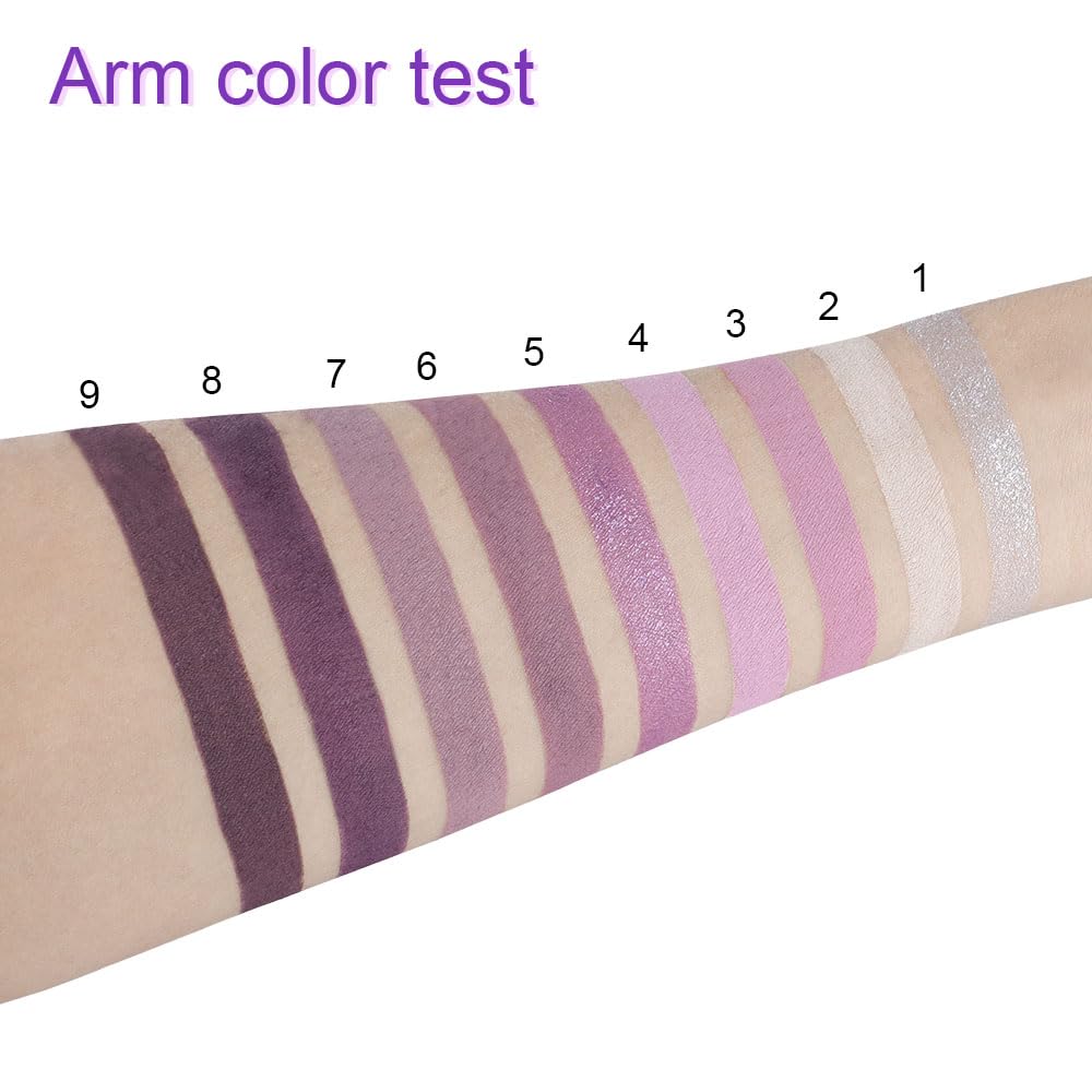 ORANOT 9Colors Purple Smokey Eye Shadow Palette Makeup,Highly Pigmented Eyeshadow Palette Dark Black Purple,Lavender Mauve Dark Purple Eyeshadow Long Lasting Waterproof Hypoallergenic Purple Makeup