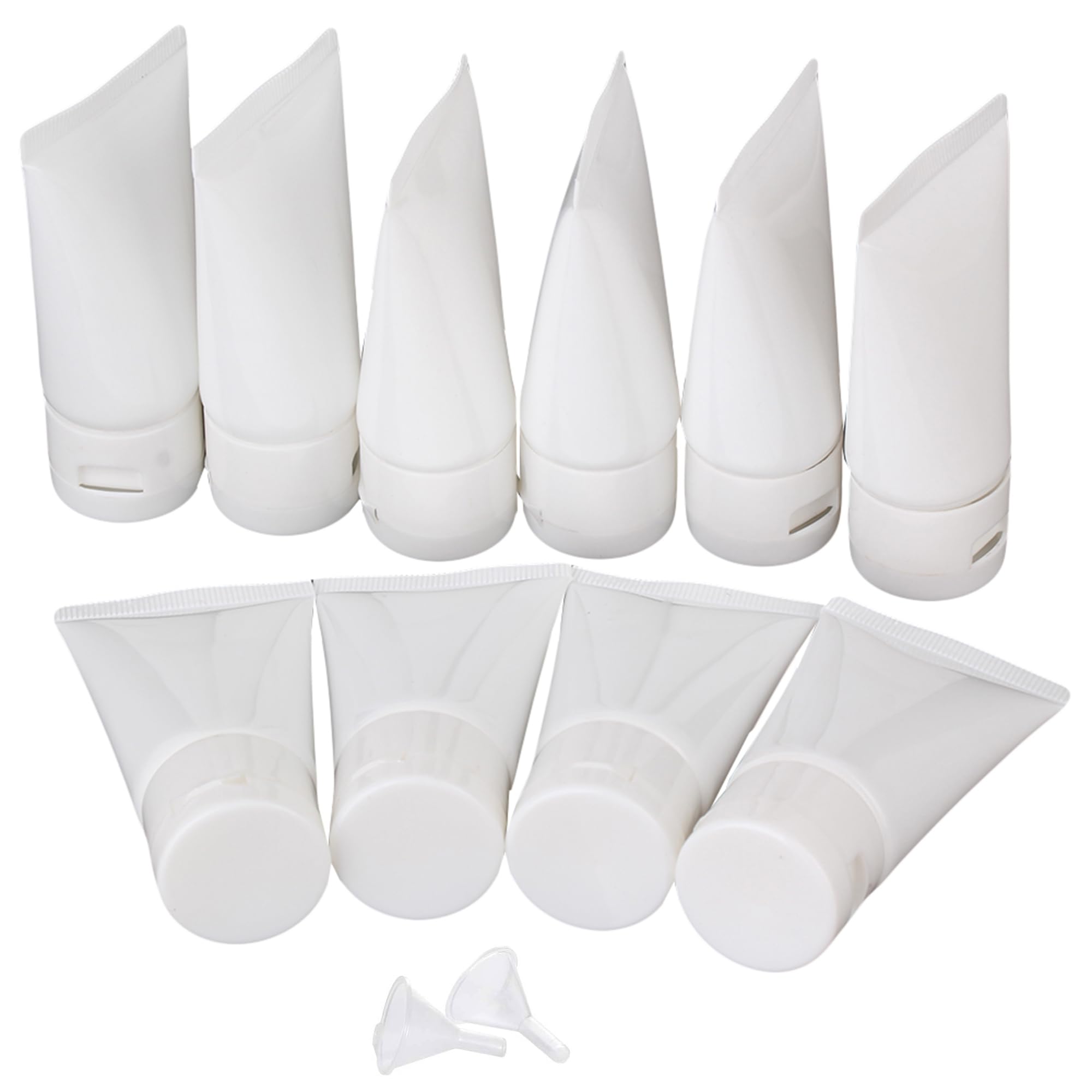 BQLZR 30ml White Soft Flip Plastic Empty Tube Cosmetic Cream Lotion Shampoo Travel Containers Pack of 10