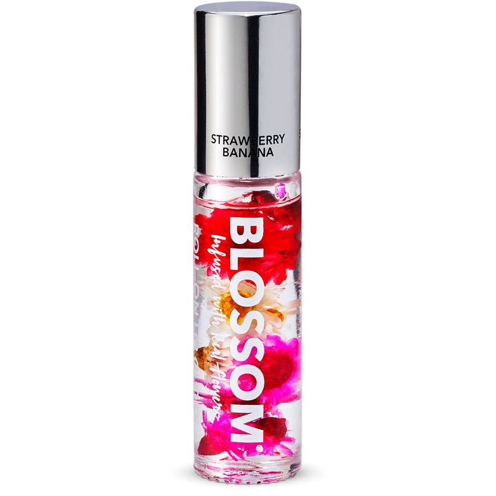 Blue Cross Blossom- Scented Lip Gloss with Real Flowers 0.2oz- Pick Any Flavor (Strawberry Banana 0.2 fl.oz)