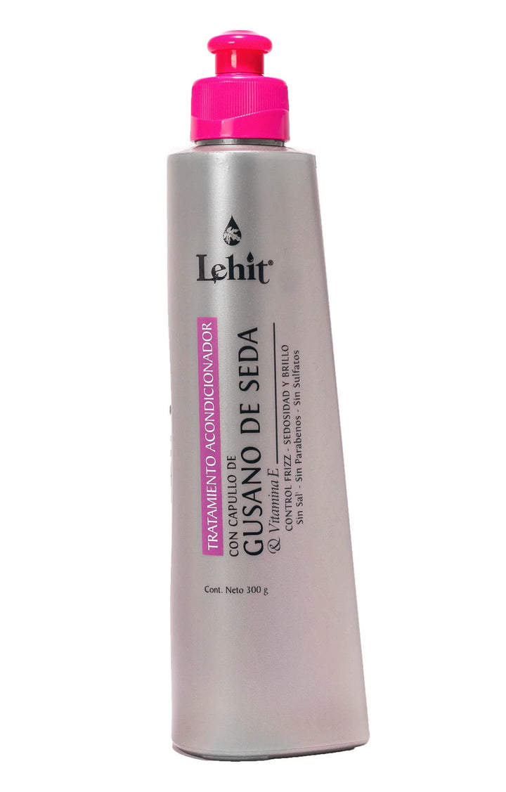 Lehit Tratamiento Acondicionador Intensivo Gusano de Seda & Vitamiona E Bio-reestructurador Anti-Frizz Sedosidad y Brillo 10.1oz (300ml)