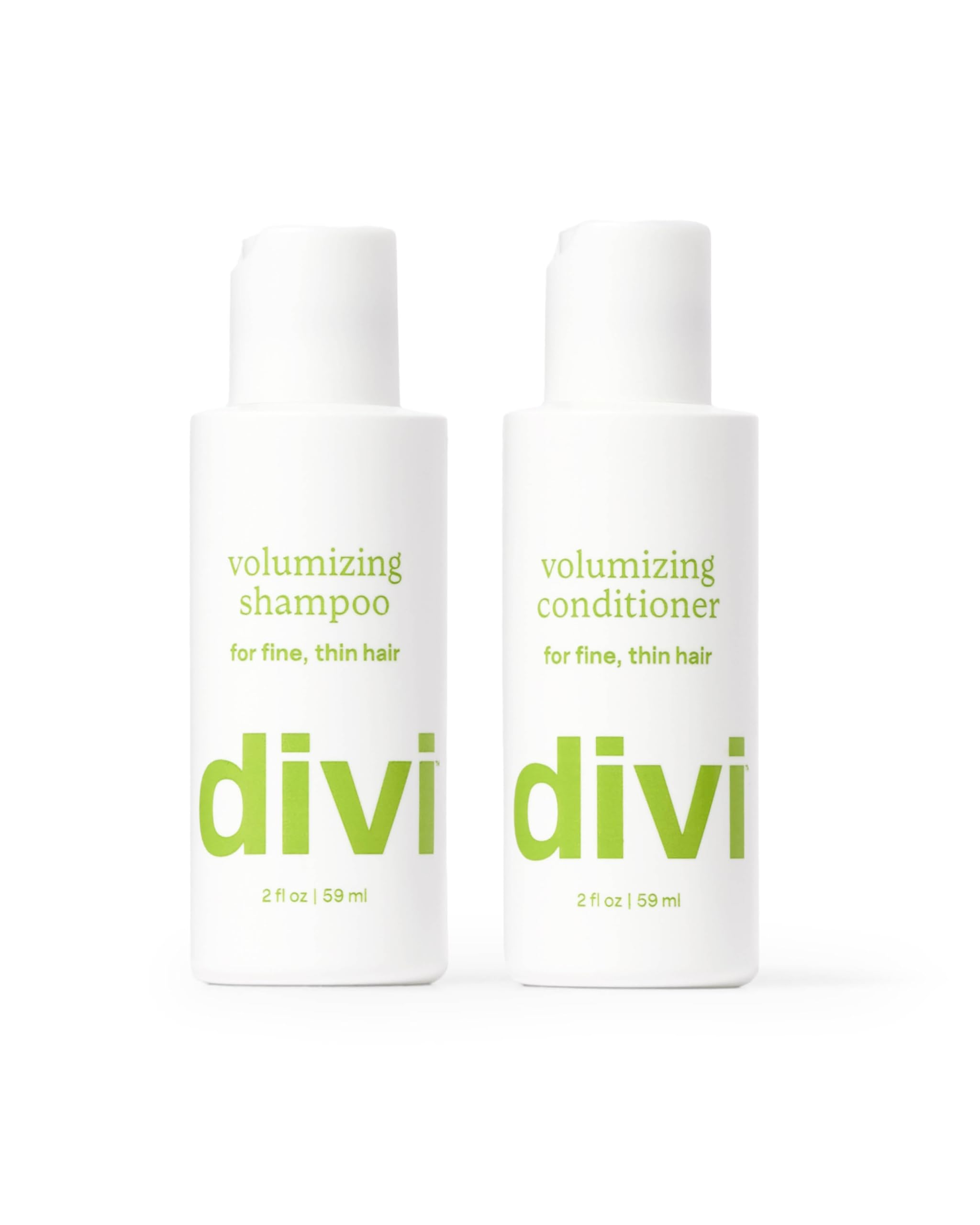 Divi Mini Volumizing Shampoo & Conditioner - Lightweight Formula for Fine Hair - Designed to Strengthen and Protect the Hair from Damage - Travel Size, 2oz