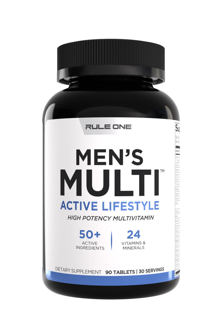 Rule 1 Men's Multi - Men's Daily Vitamins, Essential Minerals, Superfoods, Digestive Enzymes, Amino Acids, & Antioxidants for Active Lifestyles and Wellness Support (90 Tablets, 30 Day Supply)