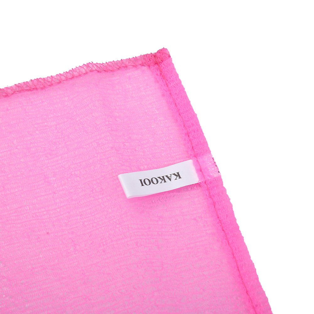 KAKOOI Long Exfoliating Nylon Bath Cloth/Towel, Magic Shower Washcloth for Body, 35 inches(6PCS, 2Blue&2Yellow&2Pink)