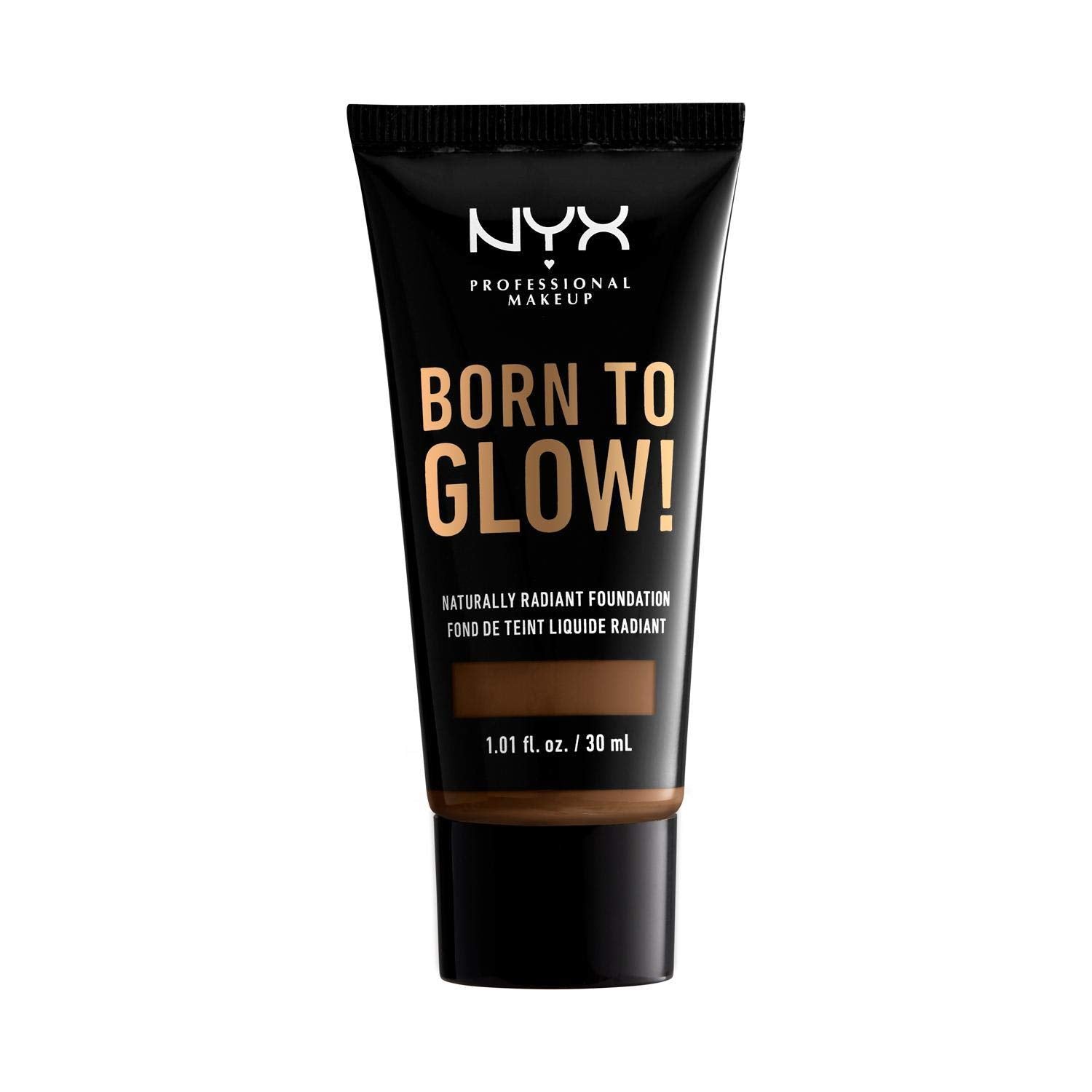 NYX PROFESSIONAL MAKEUP Born To Glow Naturally Radiant Foundation, Medium Coverage - Cocoa
