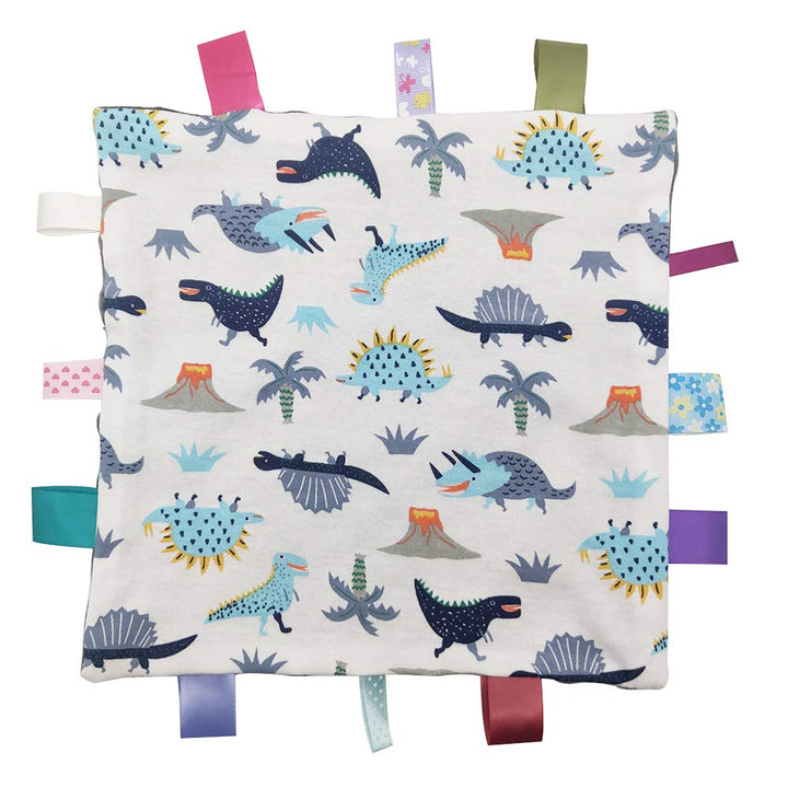 Inchant Baby Boy Tag Security Blanket Grey Small Blanket with Colorful Tags Surprise for Newborns Toddlers