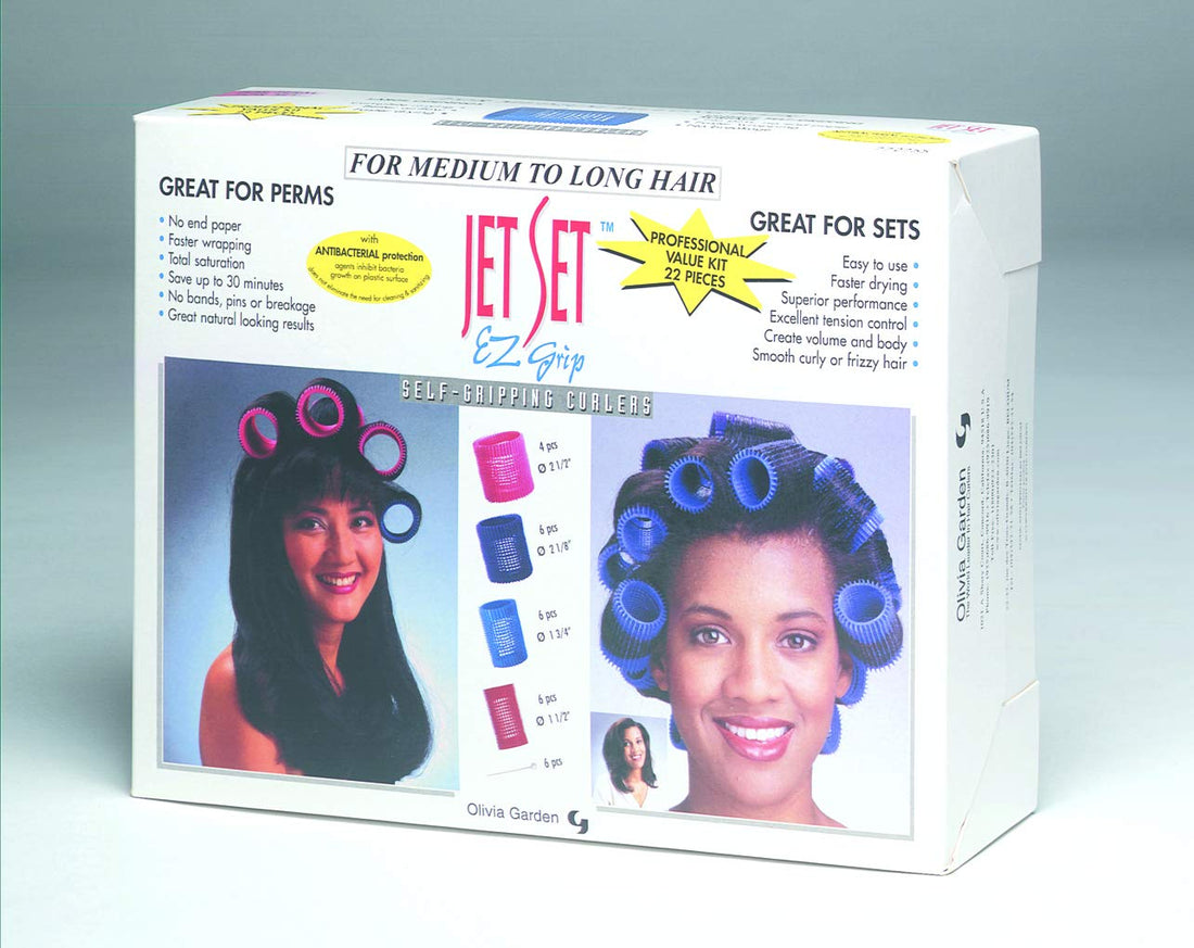 Olivia Garden Jet Set Self-Gripping Curler For Setting Or Perming (Kit - 22 Count)