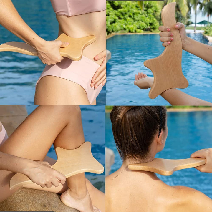 Lymphatic Drainage Paddle Wood & Dry Skin Brush are The only Two Items You Need for an Healthier Lymphatic Drainage System. Anti Cellulite Tools Lymphatic Drainage Tool with Body Brush