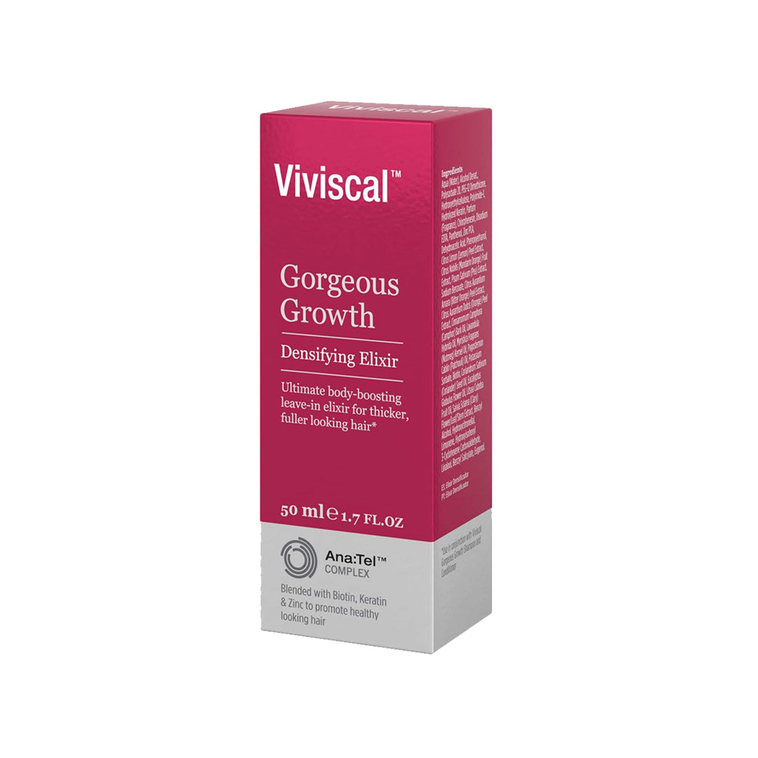 Viviscal Gorgeous Growth Densifying Leave-in Elixir for Thicker, Fuller Hair | Ana:Tel Proprietary Complex with Keratin, Biotin, Zinc | 1.7 Ounce