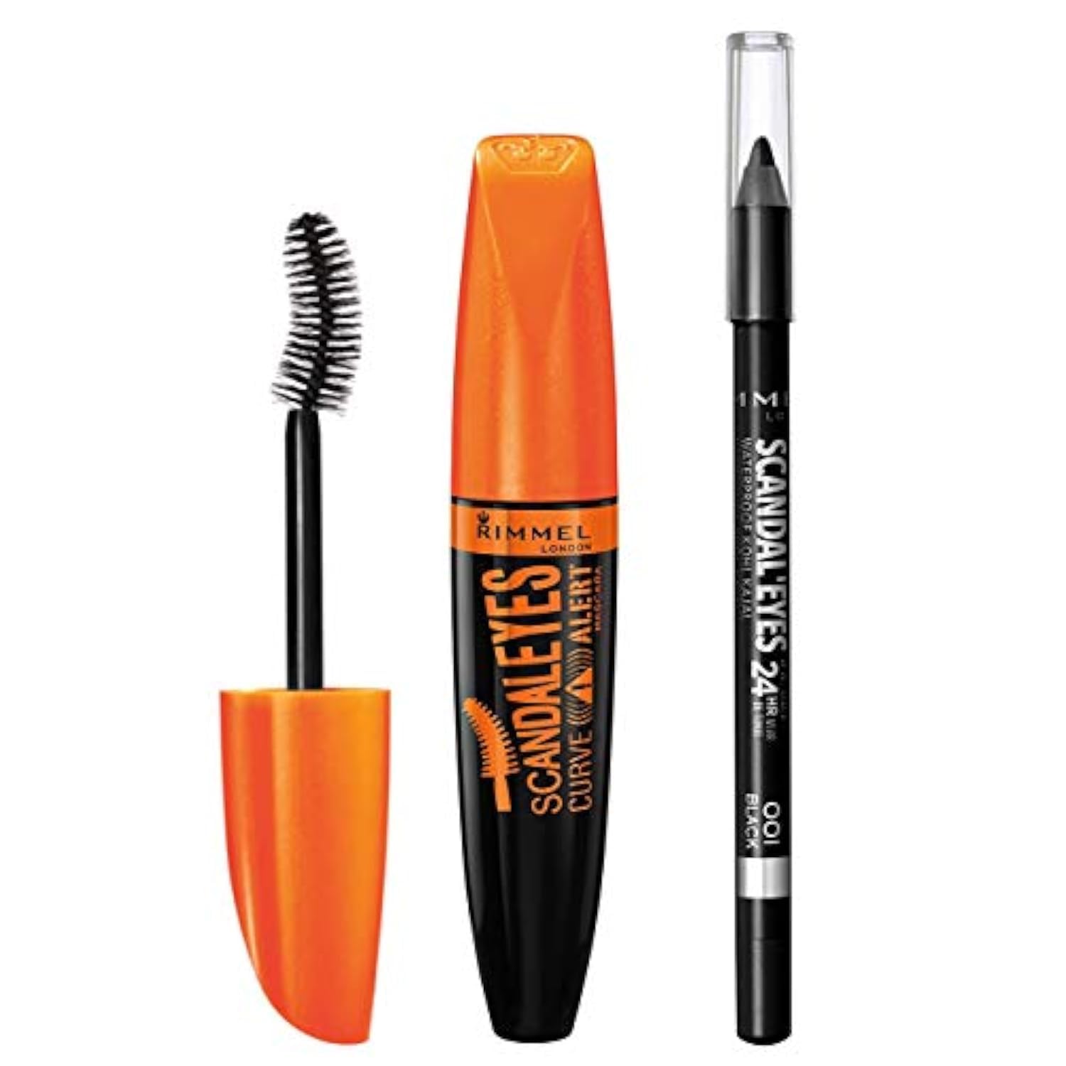 Rimmel ScandalEyes Curve Alert Mascara with ScandalEyes Waterproof Kohl Kajal Liner, 0.41 Fl oz.