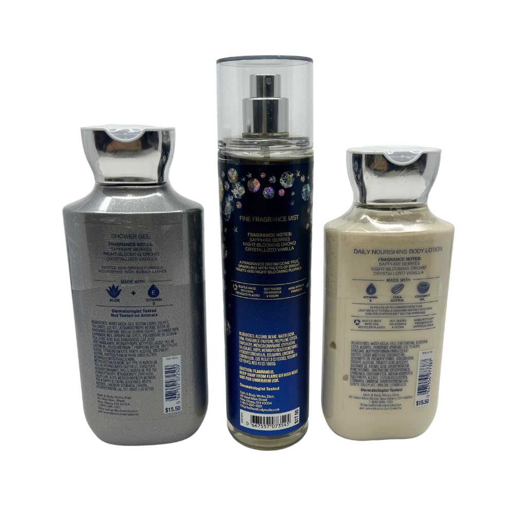 Bath & Body Works DREAM BRIGHT 3-piece Gift Set with a Blue Bow for Holidays & Gifts - Shower Gel, Mist & Body Lotion