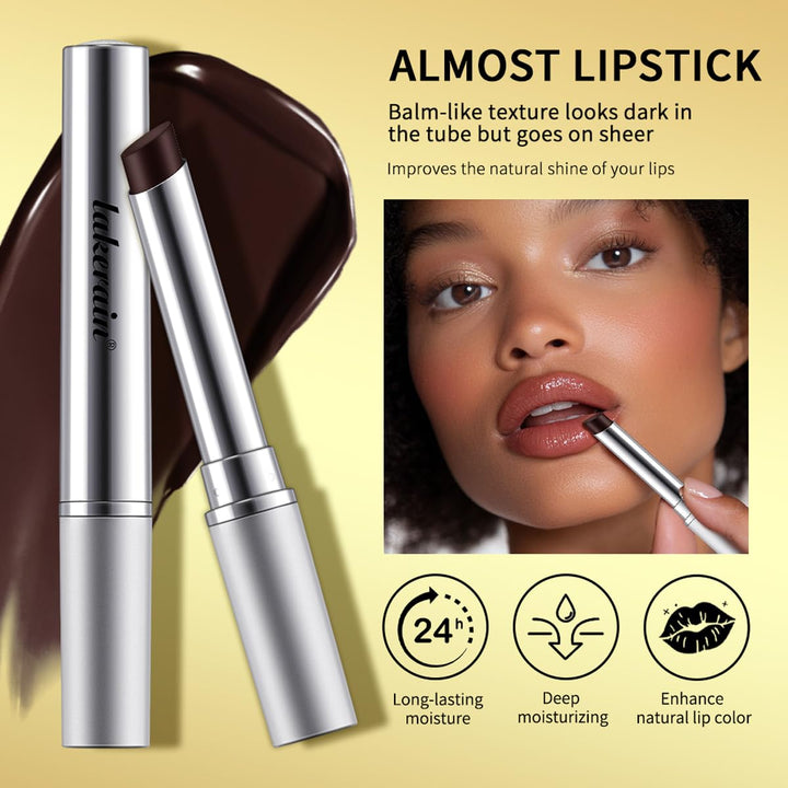 SHEEYOON Tinted Lipstick Dark Honey, Hydrating Sheer Formula Lip Balm, Natural Glossy Finish (Dark honey, 1 PC)