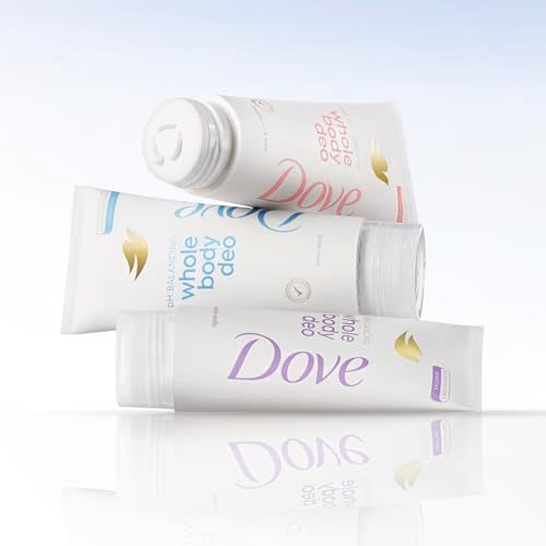 Dove Whole Body Deodorant Aluminum Free pH Balancing Cream Deodorant Unscented for 72h Odor Control 2.5 oz