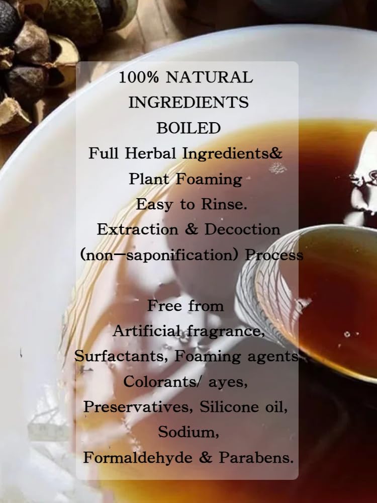 Joy Garden He Shou Wu Fo-ti Polygonum multiflorum Reishi Mushroom Soapberry herbal foaming Shampoo natural fragrance Anti-Hair Loss Prevents Graying Natural Ingredients, TCM Formula
