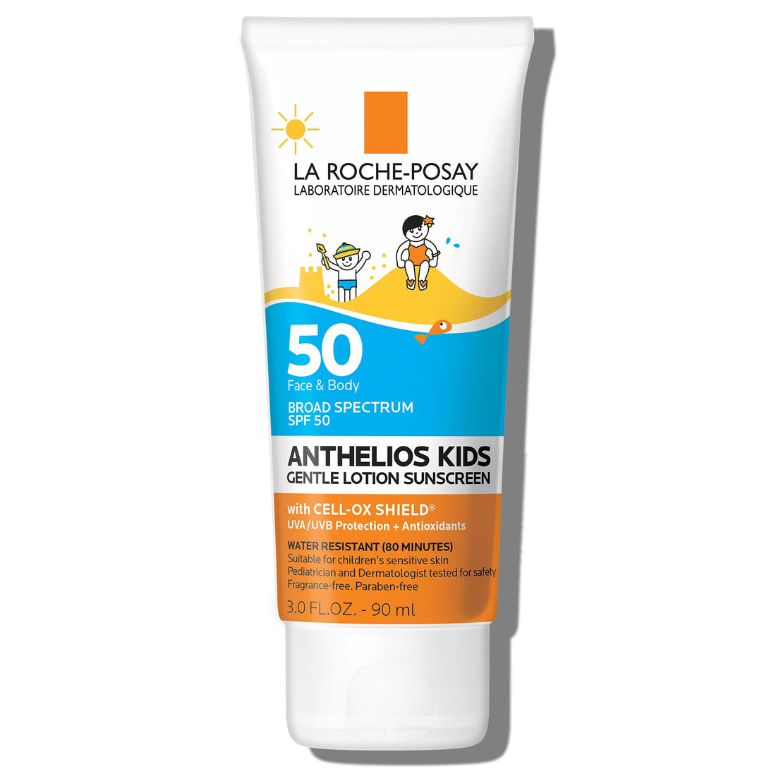 La Roche-Posay Anthelios Kids Gentle Lotion Sunscreen SPF 50, Broad Spectrum SPF + Antioxidants, Sunscreen For Kids, Octinoxate & Oxybenzone-Free, Pediatrician Tested, Non Comedogenic, Oil Free