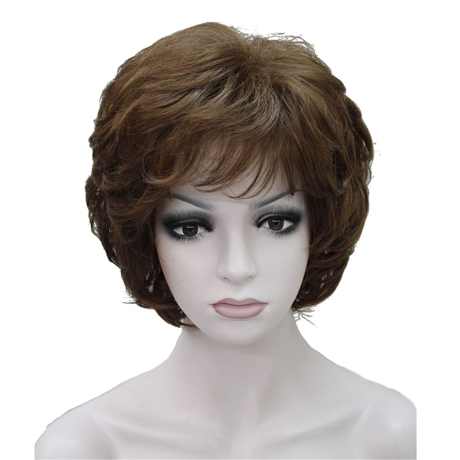 Wigingway #30: Wiginway Ladies Wigs Short Wavy Bob Wigs For Women Synthetic Capless Full Wig 9 Colors