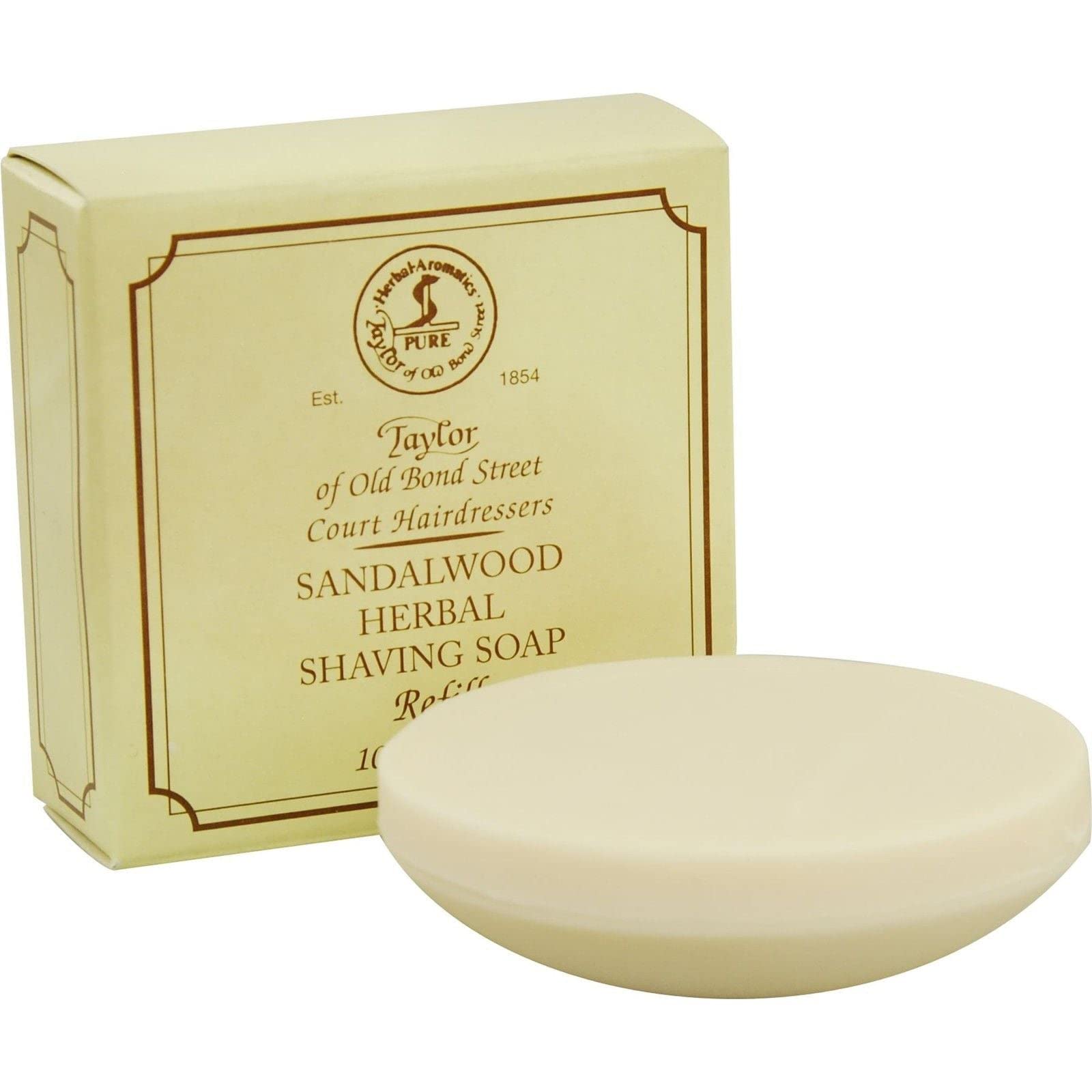 Taylor of Old Bond Street Sandalwood Hard Shaving Soap Refill, 3.5-Ounce
