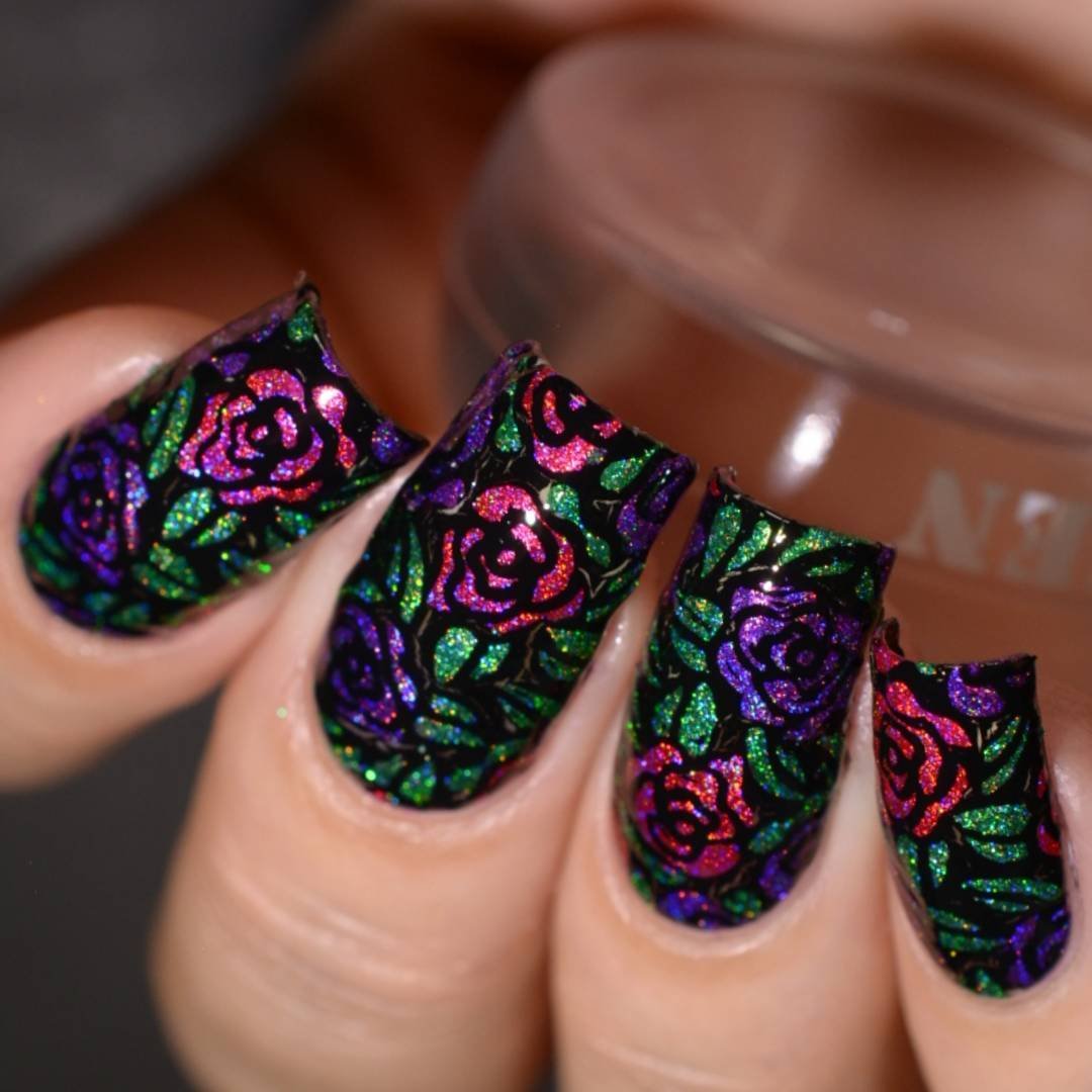 PUEEN Nail Art Stamping Plate - Secret Garden 02 - Theme Park Collection 125x65mm Unique Nailart Polish Stamping Manicure Image Plates Accessories Kit - BH000858