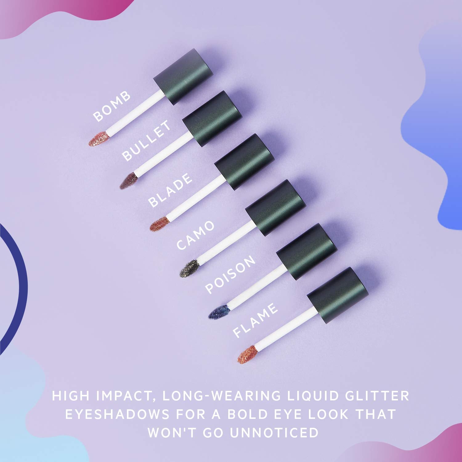 Flower Beauty Warrior Glitter Liquid Eyeshadow, Long-Lasting High-Impact Shimmer for Eyes, Cruelty-Free Makeup (Poison)