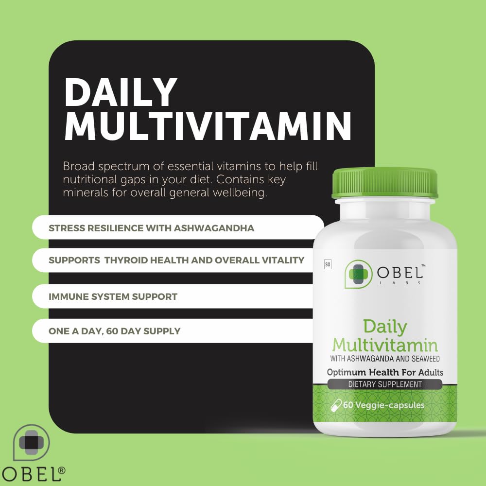 Obel Daily Multivitamin | with Ashwaganda and Seaweed | Optimum Health for Adults